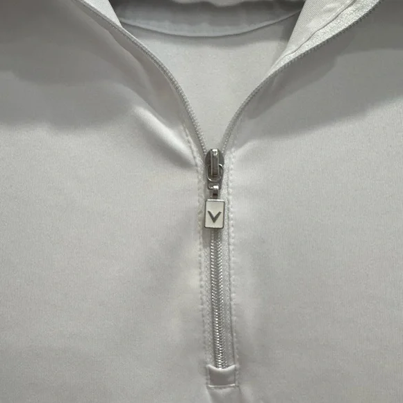 Callaway Women’s Sleeveless White Zip Polo Golf Top XL - Picture 3 of 3